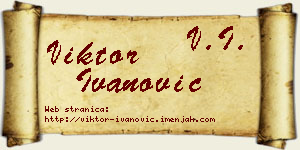 Viktor Ivanović vizit kartica